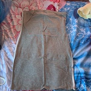 Grey strapless dress